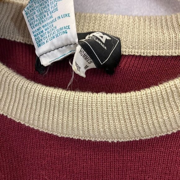 Vintage Topher Colins Canada Wool Blend Sweater Raglan Sleeve Mens Medium M Red - Picture 12 of 16